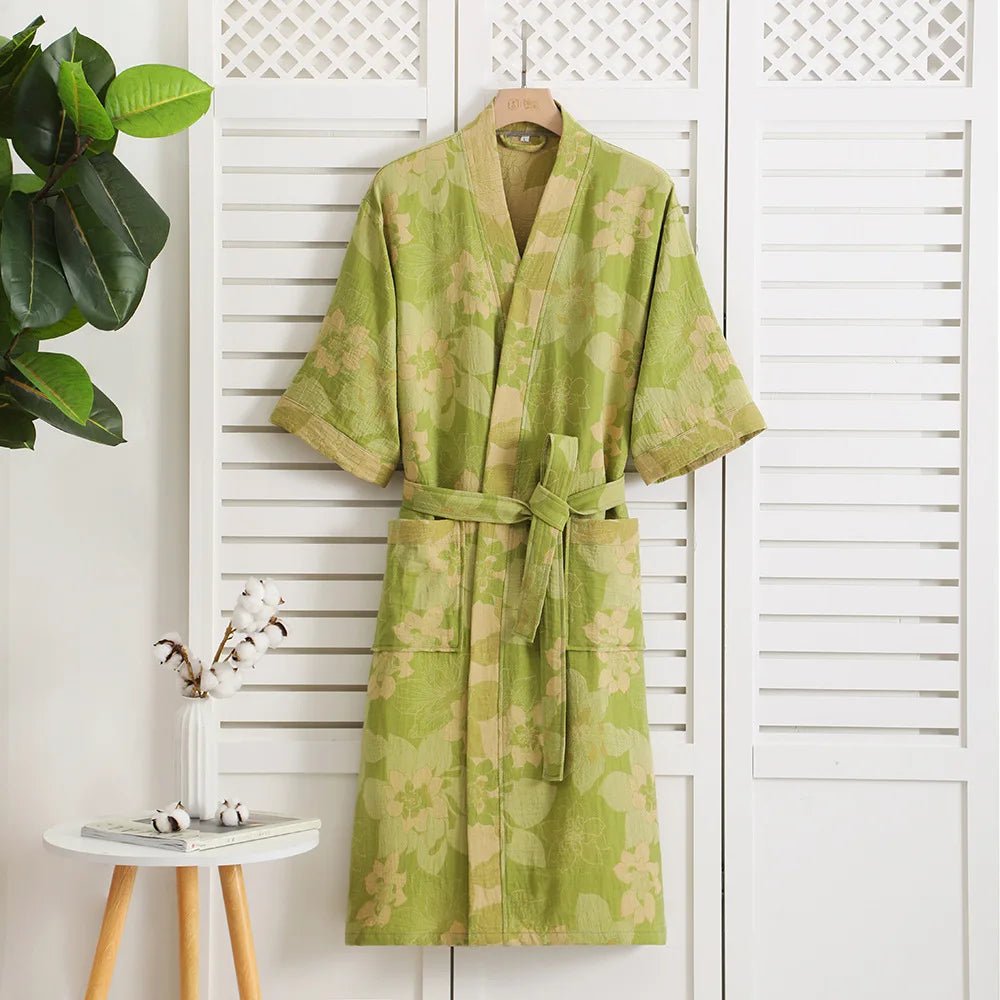 LEAFKIMONO – Accappatoio kimono reversibile in cotone per un comfort naturale