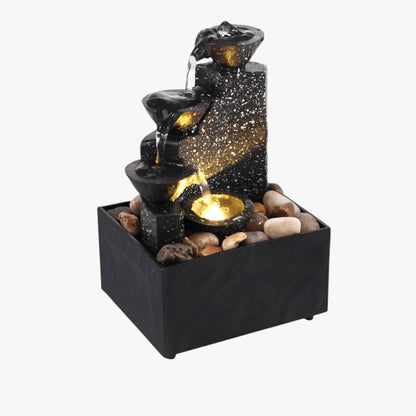 Entspannender Wasserfall Brunnen für Zuhause und Büro mit LED-Beleuchtung – Kompakt & Beruhigend-1