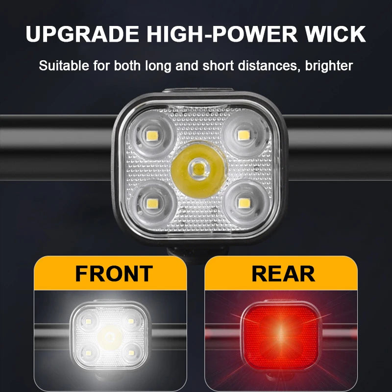 Wiederaufladbare Fahrradlichter Set - Helle LED Fahrradbeleuchtung mit USB-C, Wasserdicht, Front- und Rücklicht-2