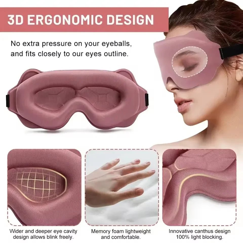 DREAMSHADE – 6D Light-Blocking Memory Foam Sleep Mask for Deep Sleep