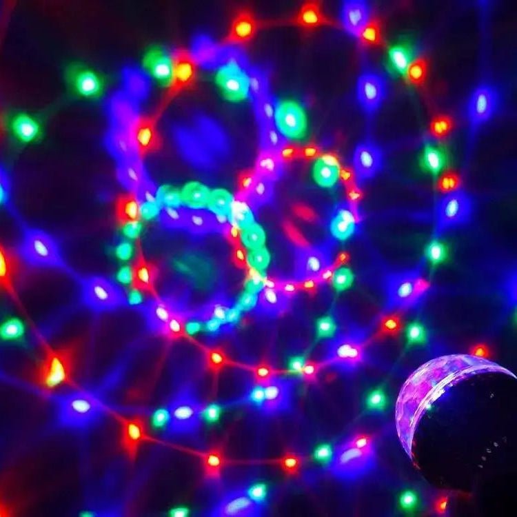 PARTYBEAM – Rotating LED Disco Lamps E27 with RGB Strobe Light