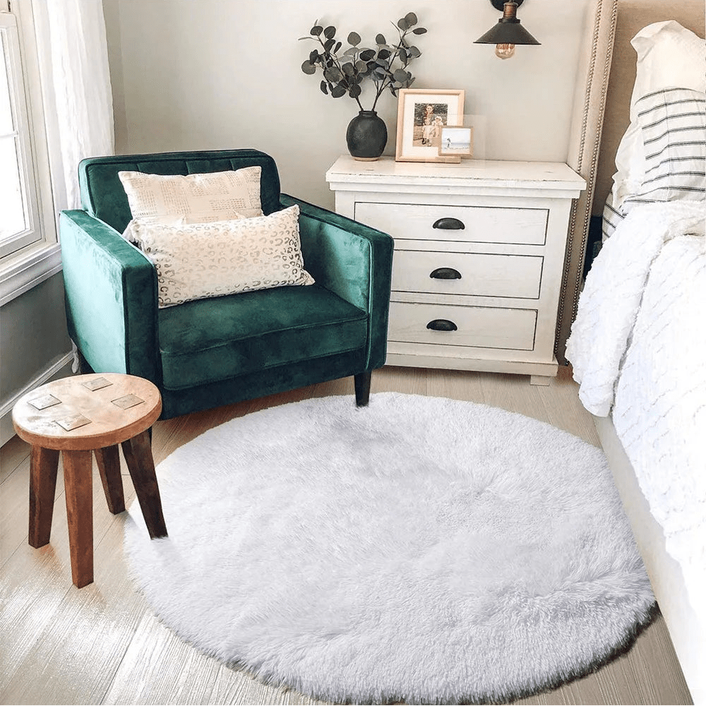 CloudHaven Luxus Alfombra Redonda Suave | Alfombra Ultra Aterciopelada y Esponjosa para Salas y Dormitorios Acogedores