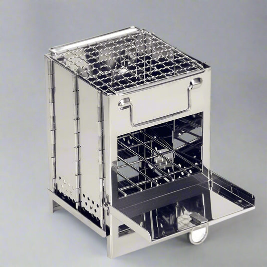 EcoCamp horno de leña plegable – cocina portátil de acero inoxidable