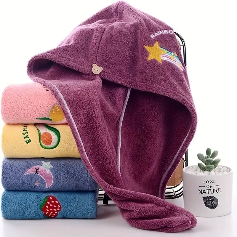 TOWELLIVA – Turban à cheveux à séchage rapide pour femmes et filles