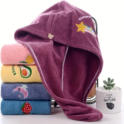 TOWELLIVA – Turban à cheveux à séchage rapide pour femmes et filles