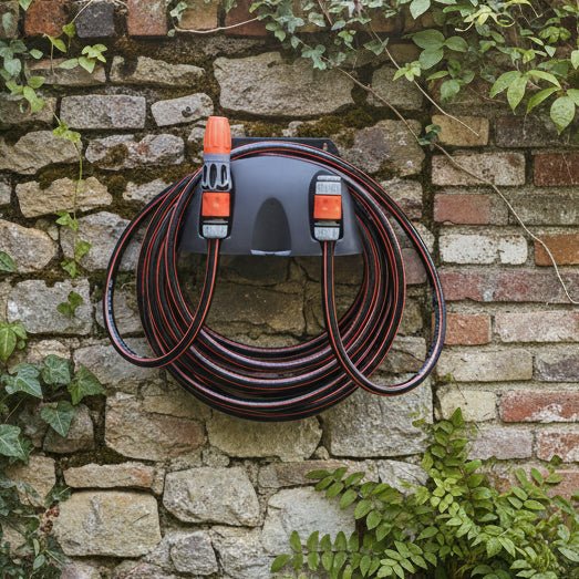 GARDORA – Soporte de pared para mangueras de agua para un almacenamiento limpio y práctico
