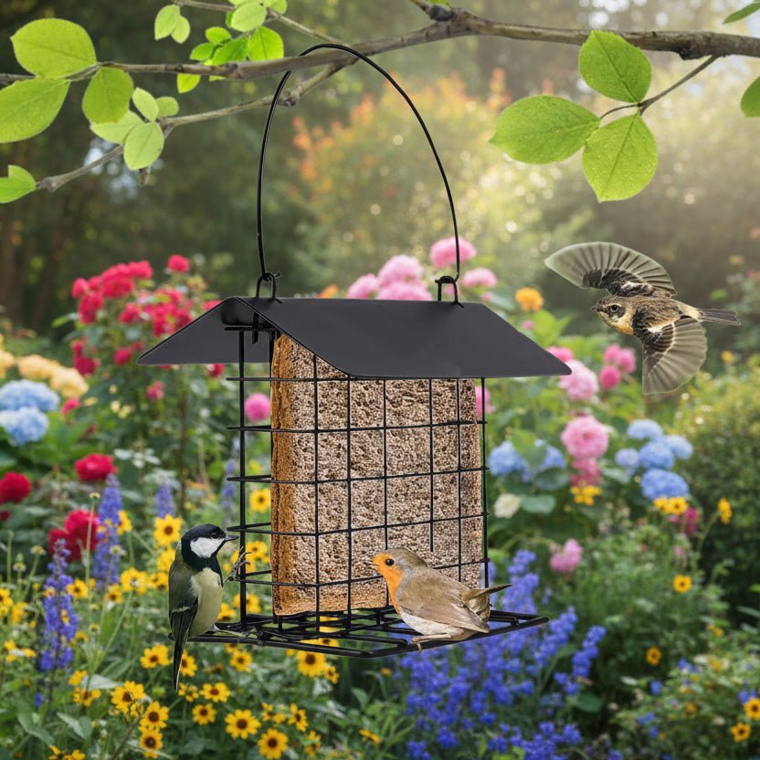 BIRDNESTER – Estación colgante para alimentar pájaros con techo resistente a la intemperie