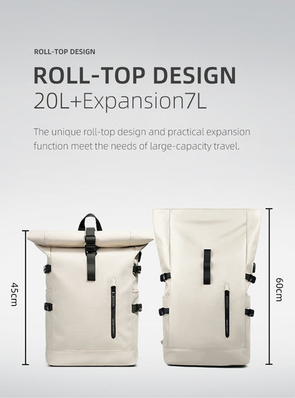 ROLLTRAIL - Expandable roll-top rucksack with laptop compartment & large volume