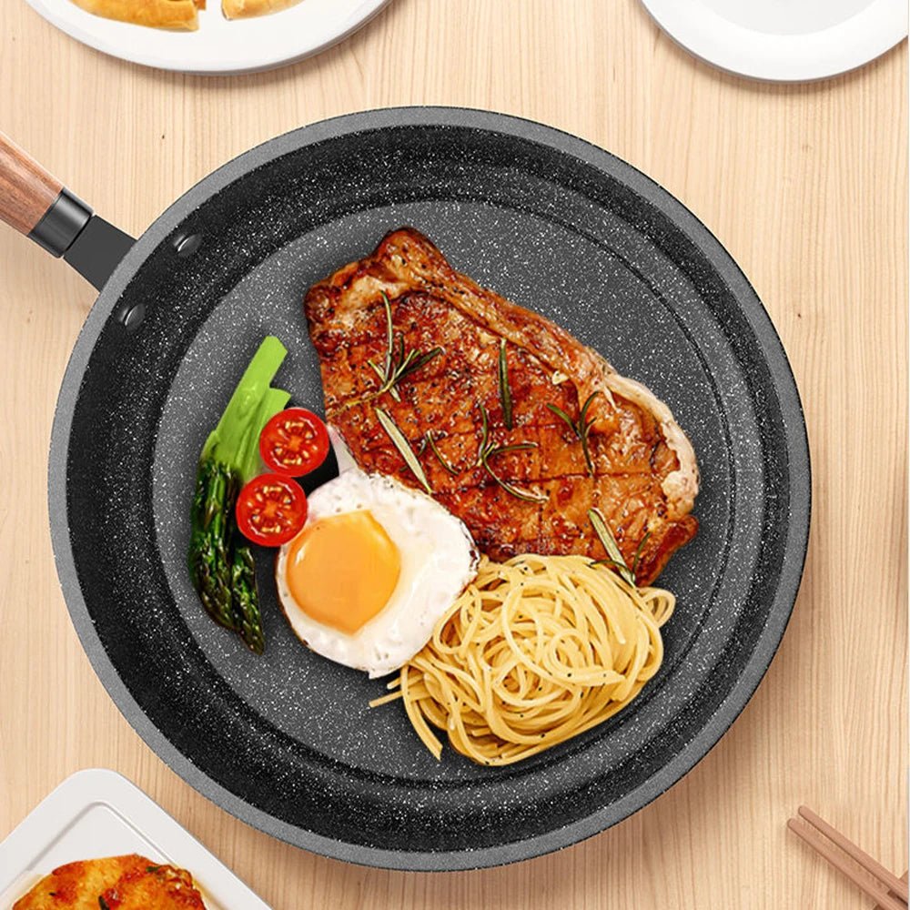 CUISTONE – 30 cm Maifan-Stein-Antihaftpfanne mit Deckel für Gas- & Induktionsherde