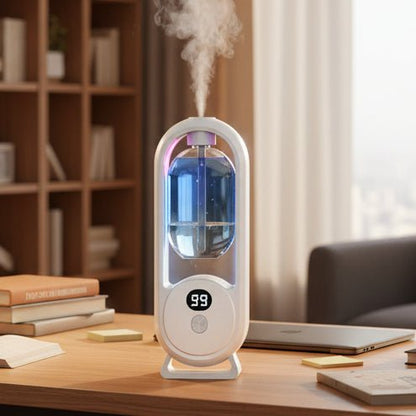 SCENTORA – Dispositivo de aroma recargable con spray intermitente y pantalla