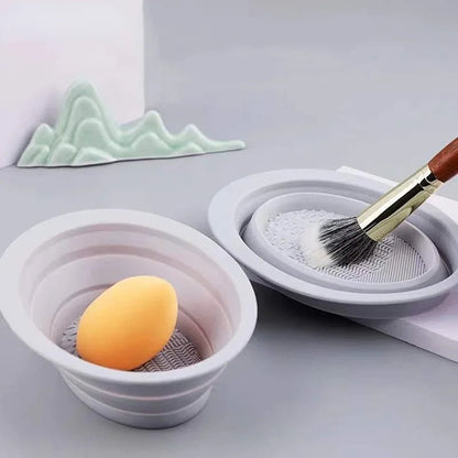 SILICLEAN – Nettoyant pliable pour pinceaux de maquillage en silicone avec bol de nettoyage