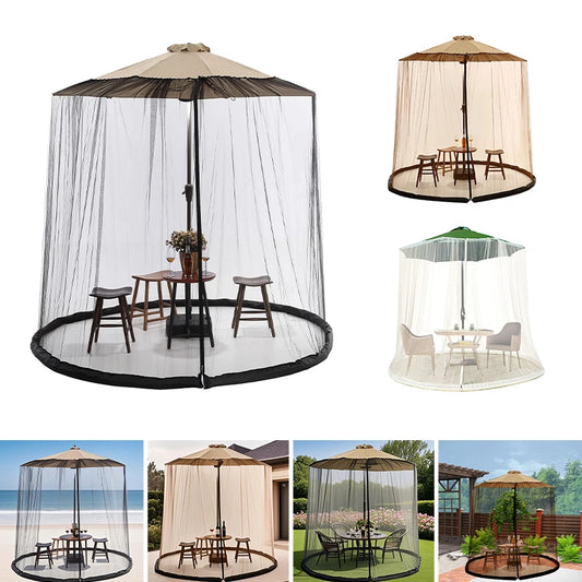 EcoShield Mosquito Net - Mosquito net for parasols up to 4m with zip fastener