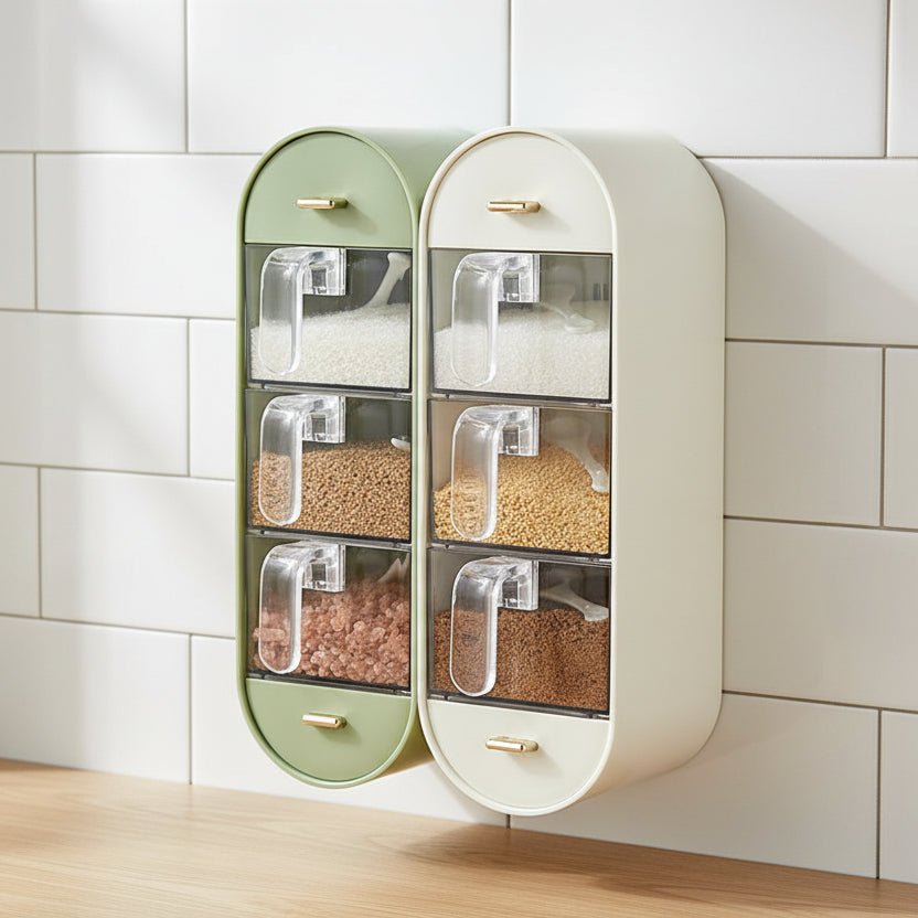 WALLSPICE – Organizador de especias con 5 compartimentos sin taladrar