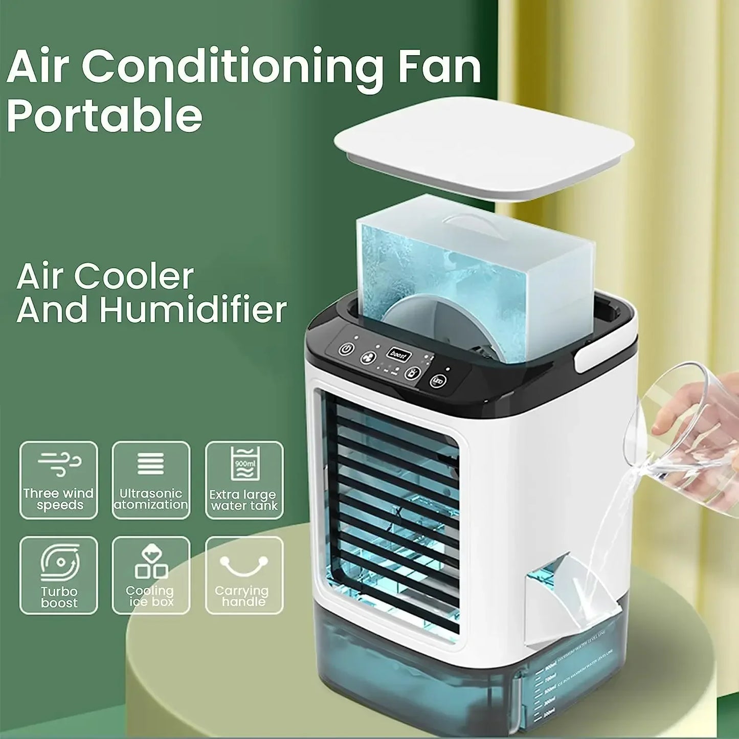 MISTHAVEN – Ventilatore portatile con funzione rinfrescante a spruzzo