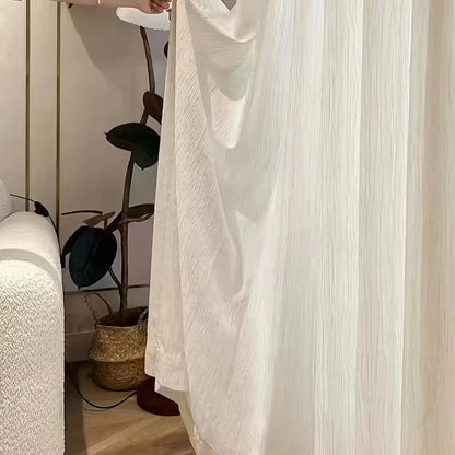 HAVENLUME - Cortinas transparentes arrugadas Wabi-Sabi con ojales, suavemente translúcidas y elegantes para salas de estar y dormitorios