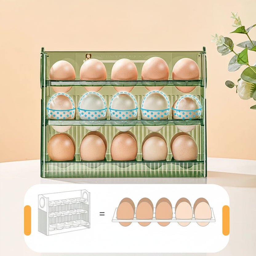 EGGFLOW – Organizzatore per uova con porta laterale per una conservazione ordinata in frigorifero