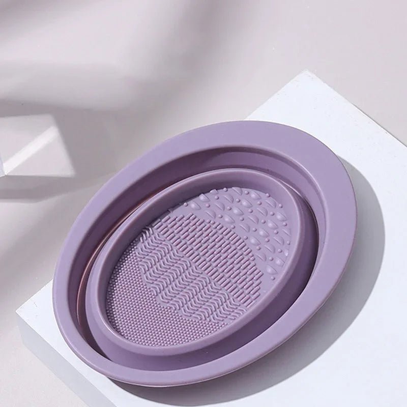 SILICLEAN – Nettoyant pliable pour pinceaux de maquillage en silicone avec bol de nettoyage