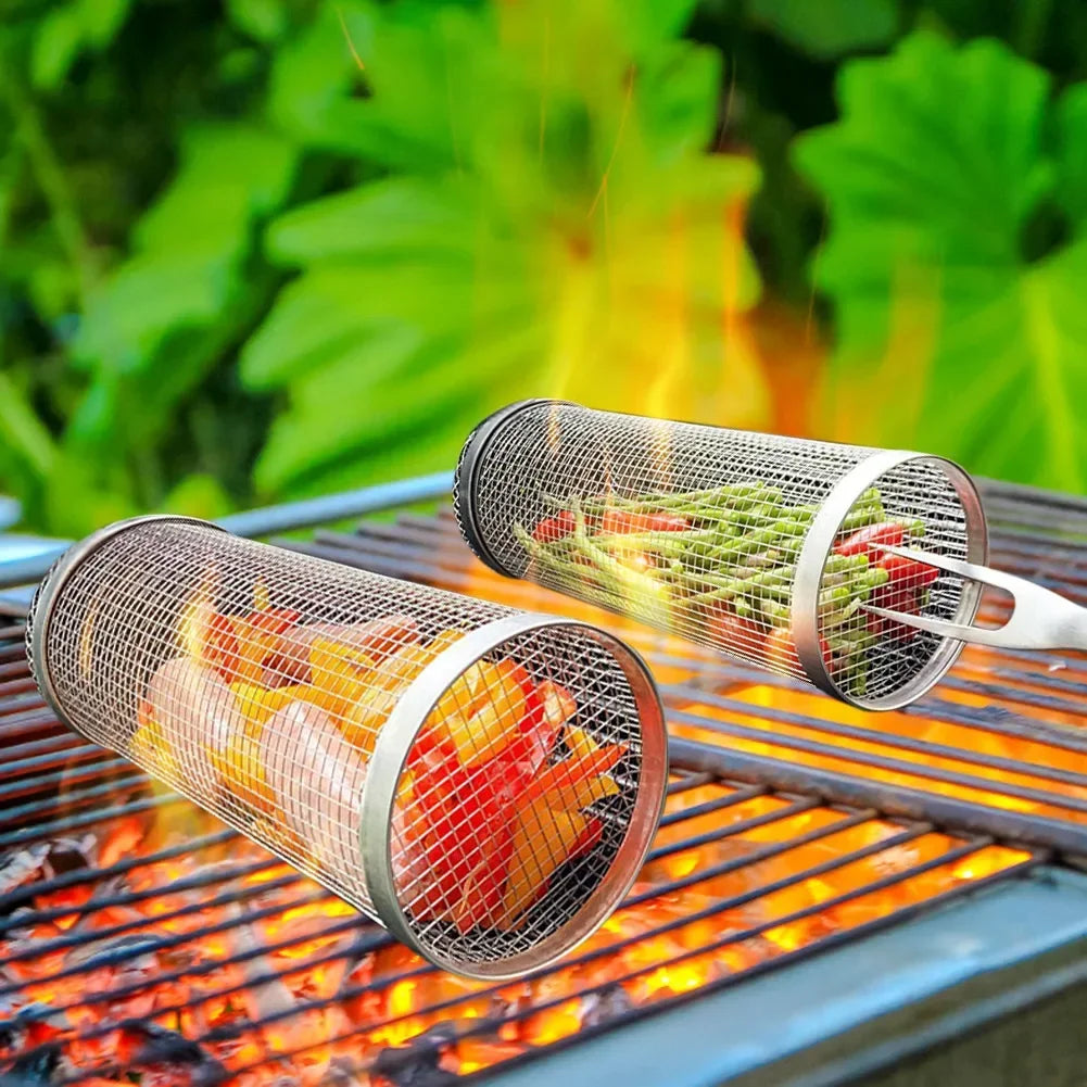 GrillCraft draaibare BBQ-mand – roestvrij staal voor gelijkmatige garing