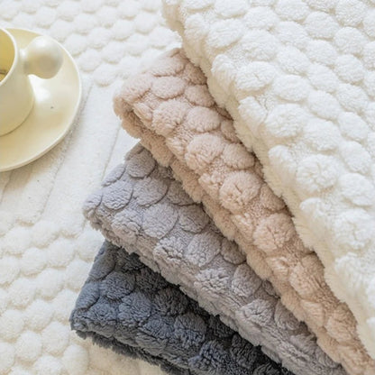 PLUSHCREAM – Dickes Tuft-Fleece Sofaüberwurf für warme Winter-Gemütlichkeit