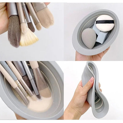 SILICLEAN – Nettoyant pliable pour pinceaux de maquillage en silicone avec bol de nettoyage