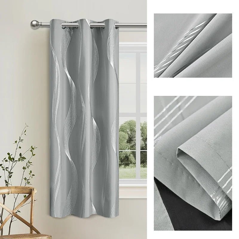 NORDALIS - Eleganti tende oscuranti con motivo moderno a marmo e onde per ambienti domestici