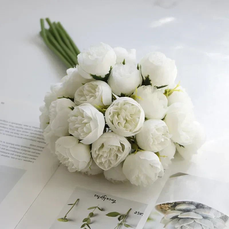 PEONIVA – Mazzo decorativo di fiori artificiali per vaso e tavolo
