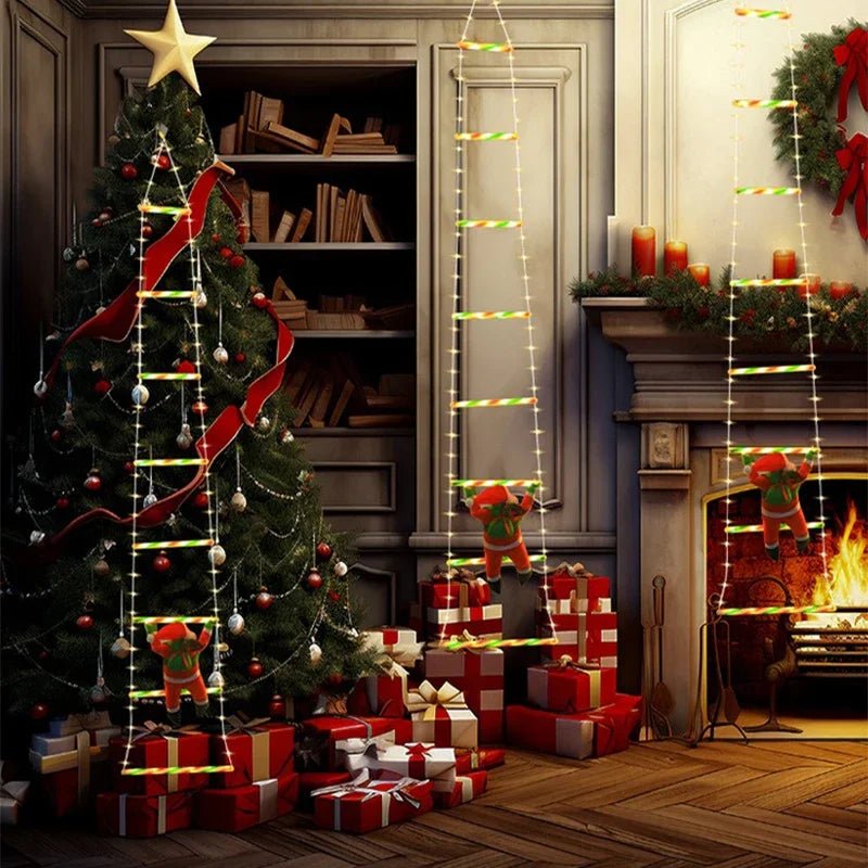SANTACLIMB – Animierter Weihnachtsmann, der auf einer Leiter klettert, LED-Weihnachtsdekoration 2