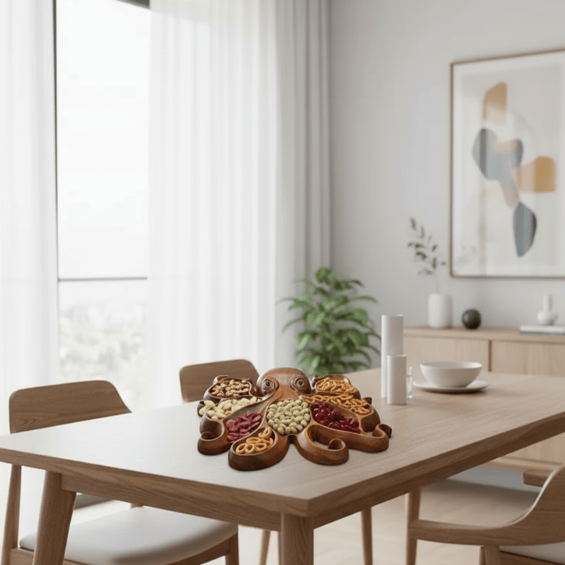 SEA GRAZE – Einzigartige Servierplatte in Oktopusform, handgefertigt und rustikal 2