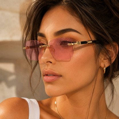SHADEVISTA – Gafas de sol rectangulares sin montura con protección UV400