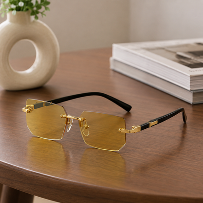SHADEVISTA – Gafas de sol rectangulares sin montura con protección UV400