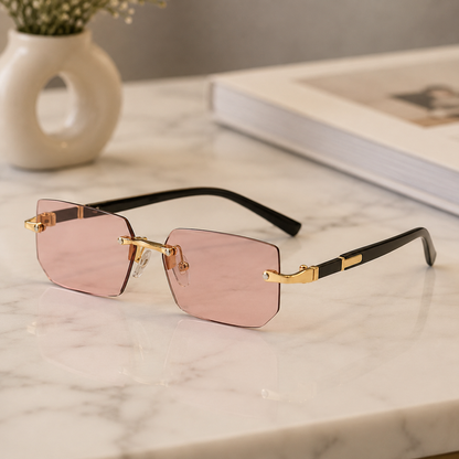SHADEVISTA – Gafas de sol rectangulares sin montura con protección UV400