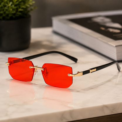 SHADEVISTA – Gafas de sol rectangulares sin montura con protección UV400