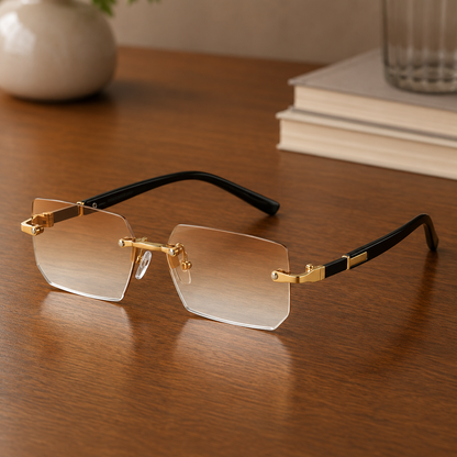 SHADEVISTA – Gafas de sol rectangulares sin montura con protección UV400