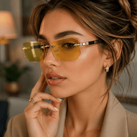 SHADEVISTA – Lunettes de soleil rectangulaires sans monture avec protection UV400