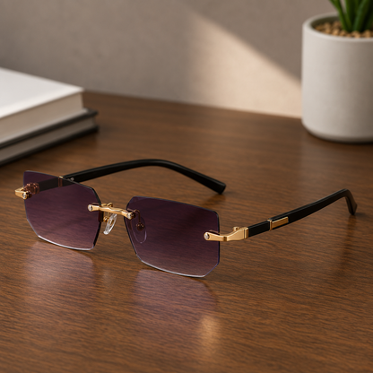 SHADEVISTA – Gafas de sol rectangulares sin montura con protección UV400