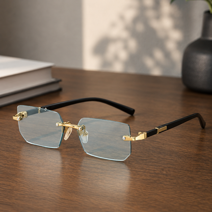 SHADEVISTA – Gafas de sol rectangulares sin montura con protección UV400