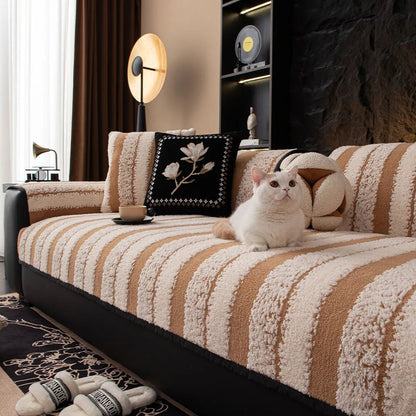 SLIPLOCK – Rutschfester Plüsch-Sofabezug – Universeller, dicker Sofaschutz für den täglichen Gebrauch 3