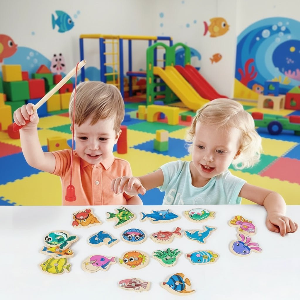 SMARTCATCH – Montessori-Angelspiel aus Holz mit Magnetfischen zur Förderung der Feinmotorik 0