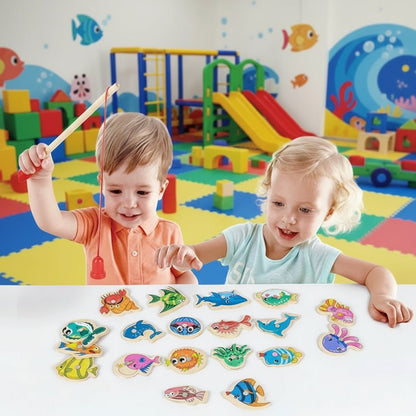 SMARTCATCH – Montessori-Angelspiel aus Holz mit Magnetfischen zur Förderung der Feinmotorik 0