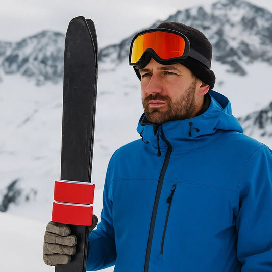 SNOWBIND – Strapazierfähige Nylon-Skigurte (2 Stück) mit Klebebefestigungsgurten 1