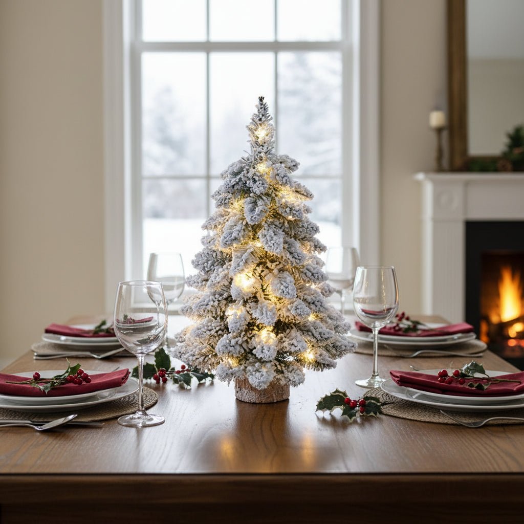 SNOWLITE TREE – 45 cm Mini-Weihnachtsbaum mit LED-Beleuchtung und schneebedecktem Design 1