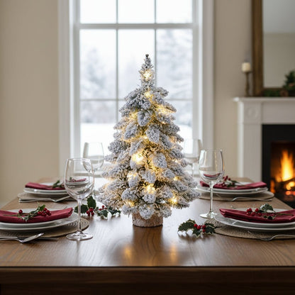 SNOWLITE TREE – 45 cm Mini-Weihnachtsbaum mit LED-Beleuchtung und schneebedecktem Design 1