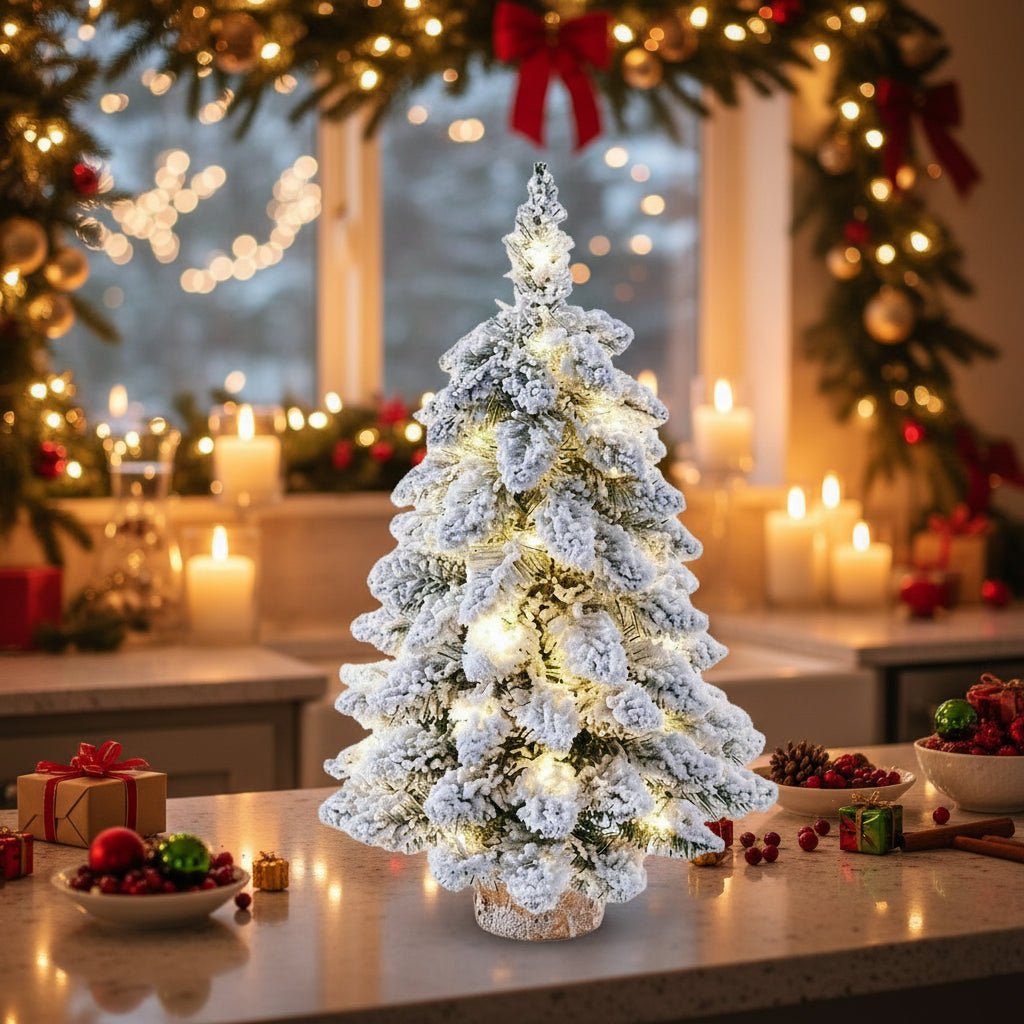SNOWLITE TREE – 45 cm Mini-Weihnachtsbaum mit LED-Beleuchtung und schneebedecktem Design 3
