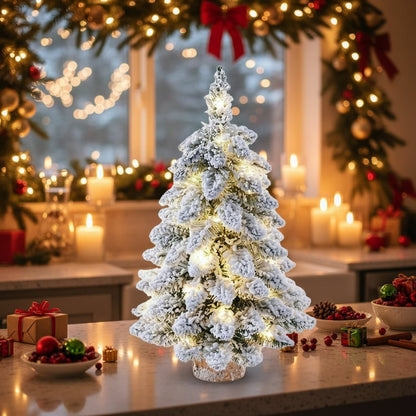SNOWLITE TREE – 45 cm Mini-Weihnachtsbaum mit LED-Beleuchtung und schneebedecktem Design 3