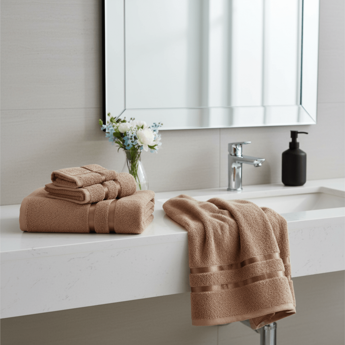 SOFTGLOW – 4-teiliges Handtuchset für ein elegantes Badezimmer 5