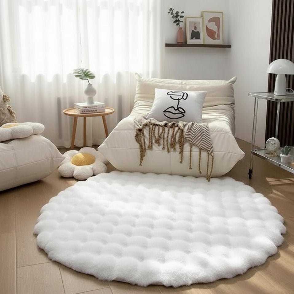 SOFTRING – Weicher, runder Polyesterteppich für nordisch inspirierten Wohnkomfort 0