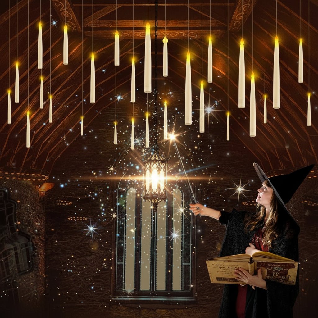 SPELLFLAME – Batteriebetriebene, flammenlose Schwimmkerzen mit Zauberstab-Fernbedienung 6