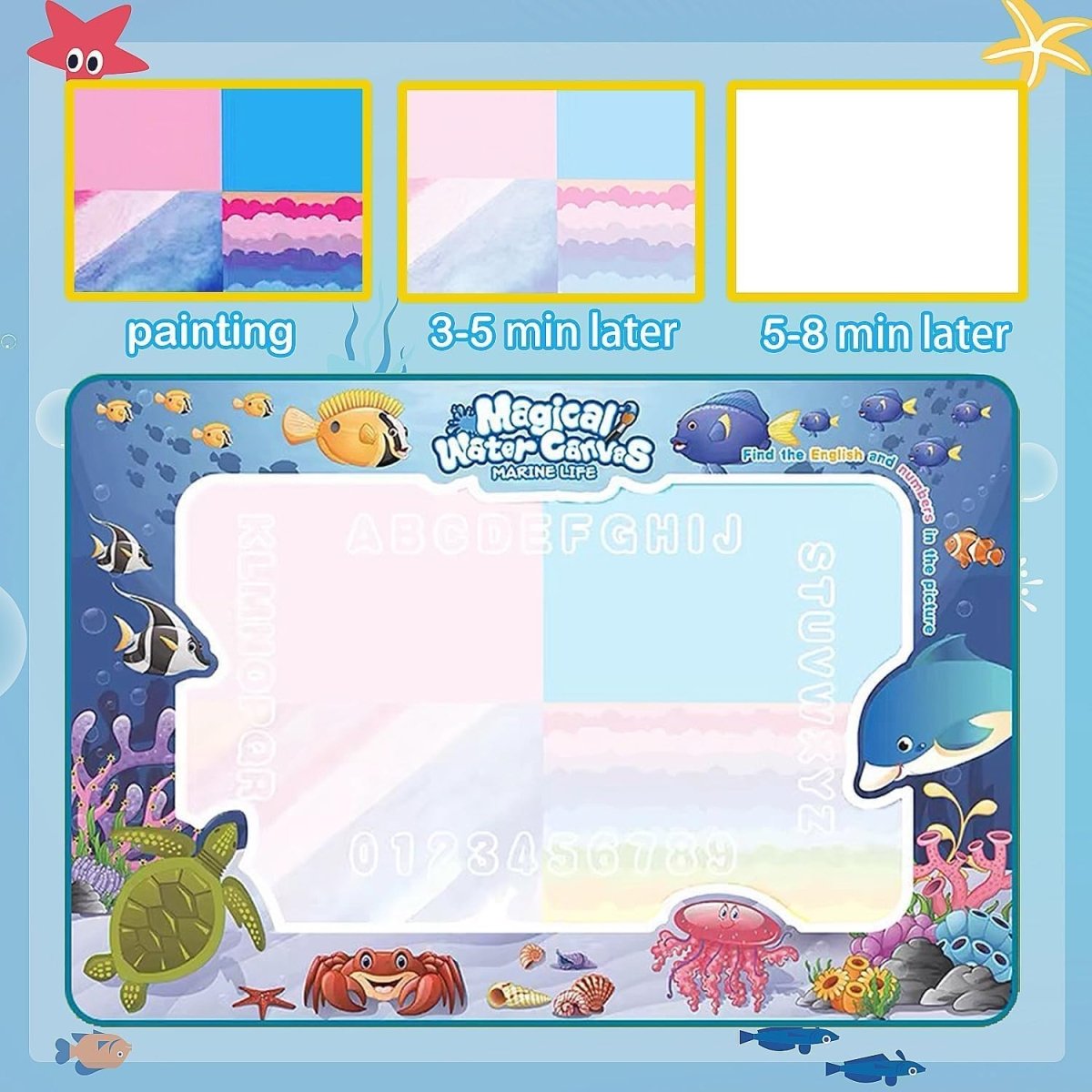 SPLASHCANVAS – Saubere Wassermalmatte 100 x 80 cm für Kinder 5