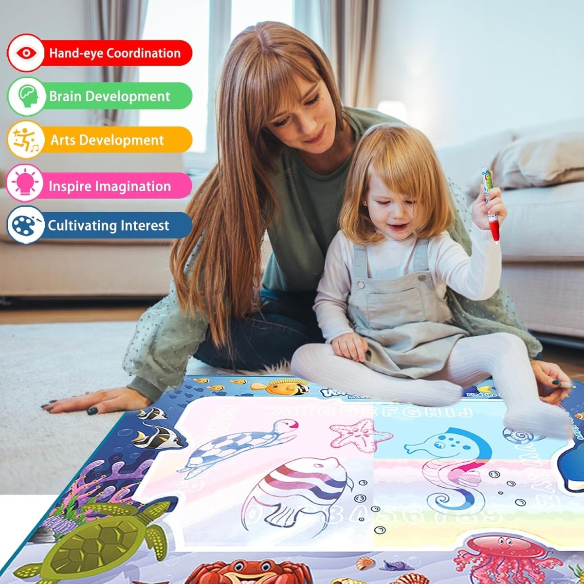 SPLASHCANVAS – Saubere Wassermalmatte 100 x 80 cm für Kinder 7