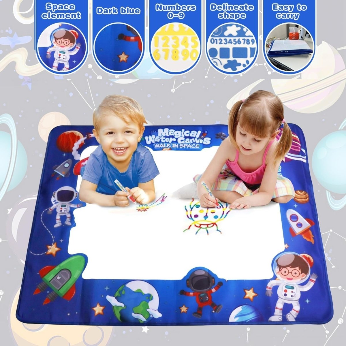 SPLASHCANVAS – Saubere Wassermalmatte 100 x 80 cm für Kinder 8